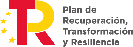 Logo del "Plan de Recuperación, Transformación y Resiliencia", que representa iniciativas para la recuperación económica y social.